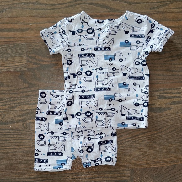 Old Navy Other - Old Navy Blue Construction Trucks Short Pajama Set | 3T